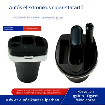 Autóba illő elektromos cigaretta hamutartó, IQO3.0 kompatibilis, töltés és tárolás