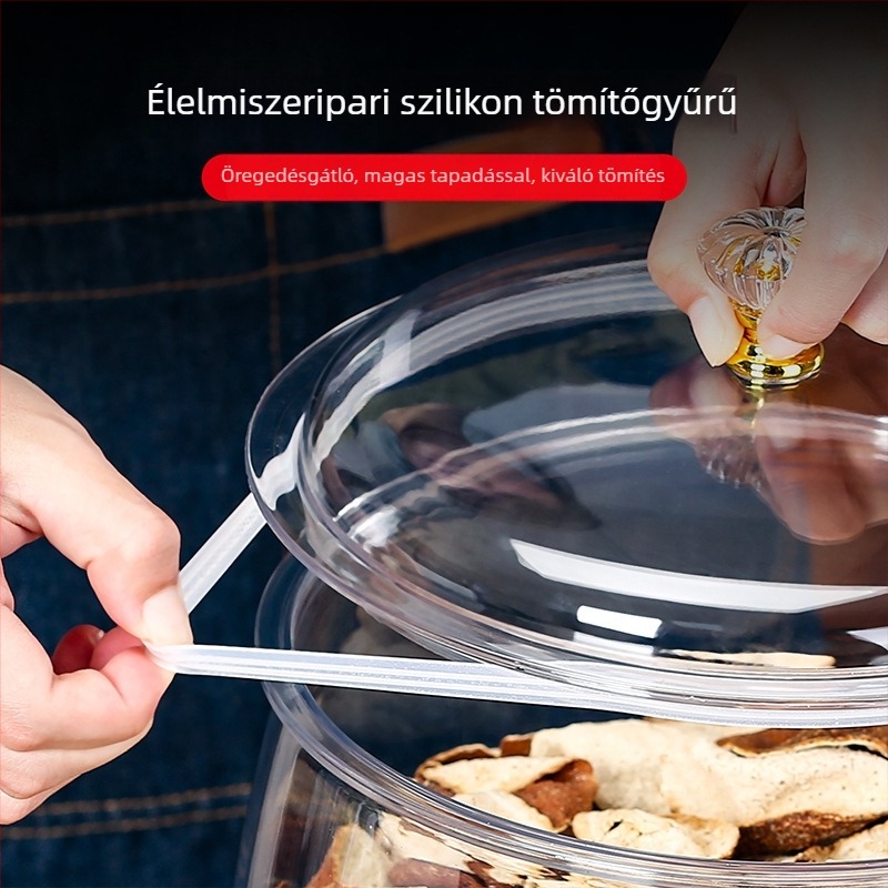 Ováli műanyag zárható tárolóedény, 5L+, minimalist stílus