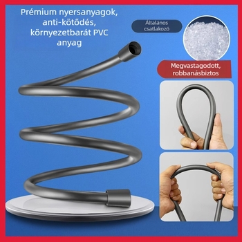 PVC zuhanycső, modell 8888, anti-tekeredés dizájn, csavaros csatlakozás, névleges nyomás 60 Pa, 80°C-es működési hőmérséklet, modern egyszerű stílus