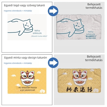 Testreszabható flanel pléd karikatúra mintával, 200 g, kevert szál, őszi-téli