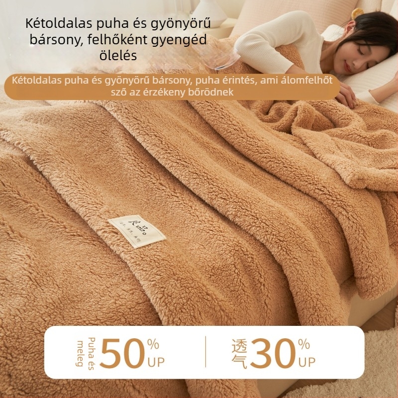 Plüss takaró, egyszínű, minden évszakra, könnyű luxus stílus