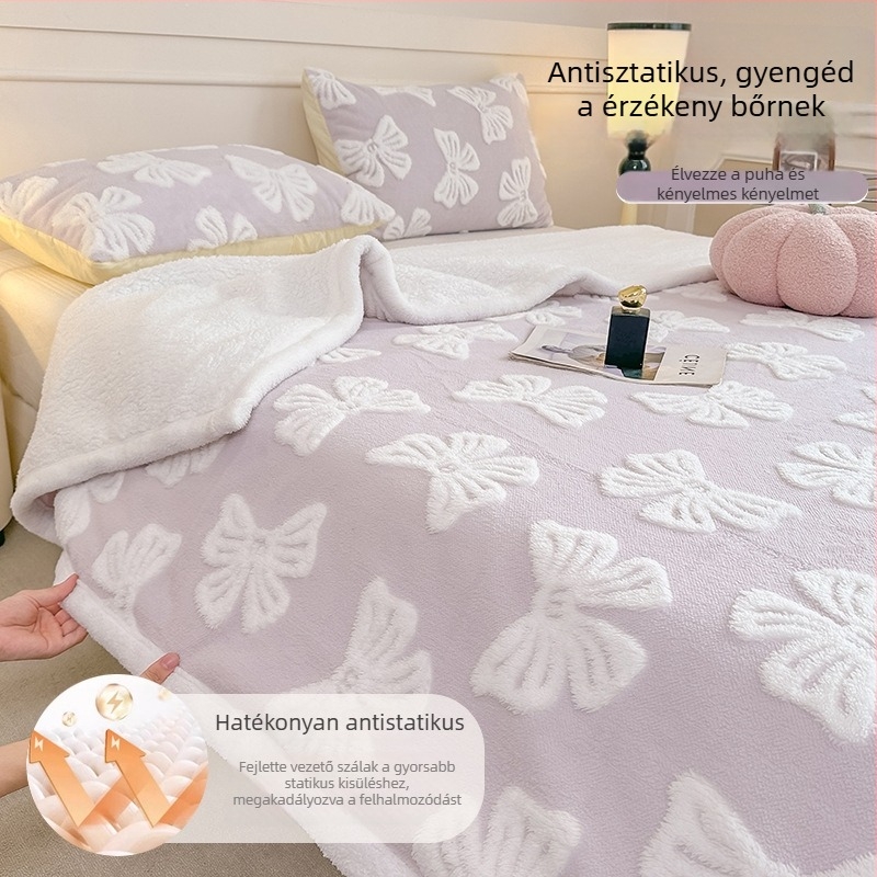 Pamut korall fleece pléd, 1000–1500 g, egyszínű alapon rajzfilm motívummal, minden szezonban használható
