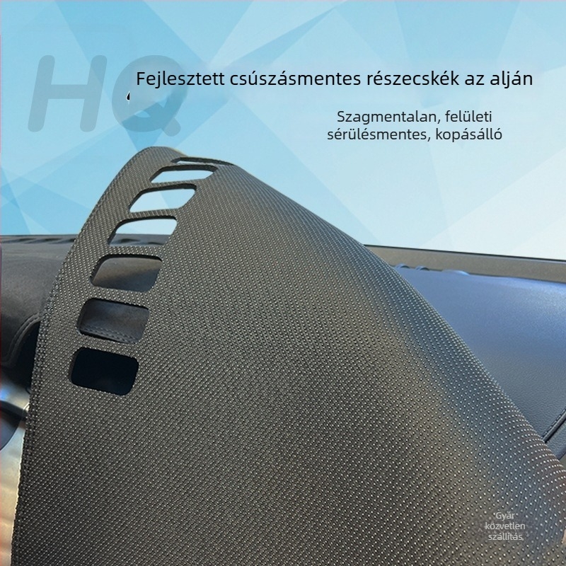 Velúr anyagú műszerfal párna napvédő és hőszigetelő funkcióval, középkonzolhoz illeszkedő