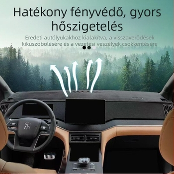 BYD Song LDMI velúr műszerfalvédő párna – fényvédő, csúszásmentes, hőszigetelő, középkonzolhoz