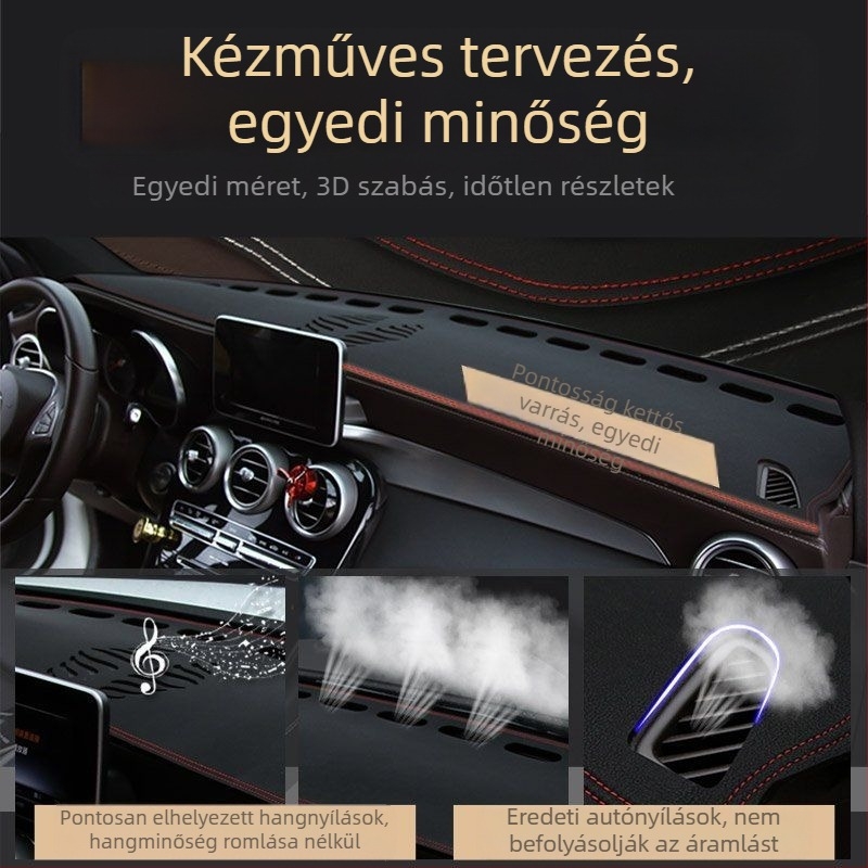 Bőr műszerfal anti-glare védőmat Mitsubishi Outlander, Eclipse Cross és ASX modellhez; kopásálló központi konzol napvédő takaró