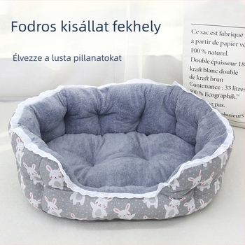 Felfelé emelt, szélvédett állatágy kutyáknak és macskáknak, meleg, nagy csipkés macskafészek