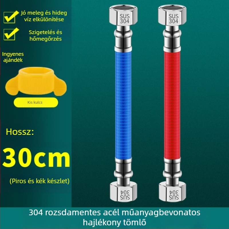 304 rozsdamentes acél hullámos vízbekötőcső gáztűzhelyes melegítőhöz, spirális szerelés, normál nyomás, normál hőmérséklet