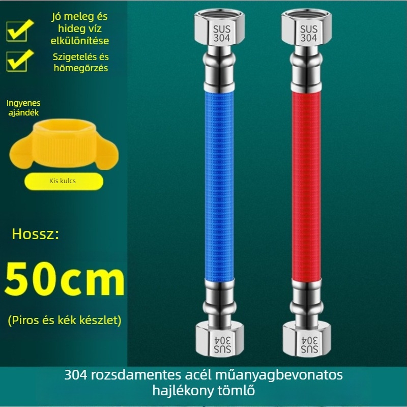 304 rozsdamentes acél hullámos vízbekötőcső gáztűzhelyes melegítőhöz, spirális szerelés, normál nyomás, normál hőmérséklet