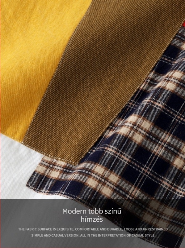 Dzseki denim street-stílusú retro dizájnnal, kontrasztos varrással, laza BF szabás, kapucni, egysoros elülső zárás