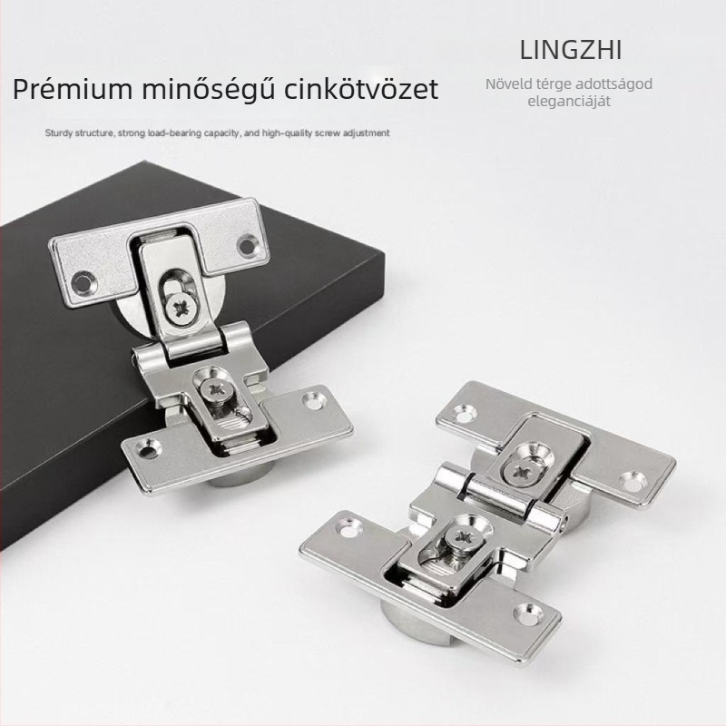 Lingzhi dupla poharas ajtópánt szekrényekhez, 180° síknyitás, átfedő kialakítás, cinkötvözet, elektroplakolás