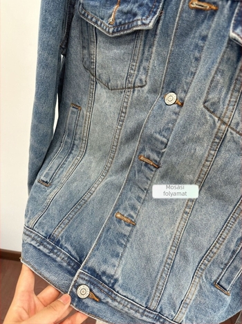 Női pamut-denim dzseki | hosszú ujjú, galléros, tavasz 2024, laza stílus, 70–80% pamut tartalom