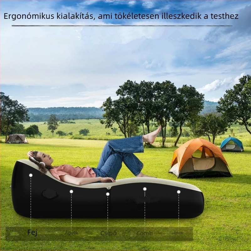 Felfújható kanapé fotel PVC flock bevonattal, 1 személyre, nettó tömeg 2,3 kg, elektromos levegőpumpa