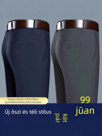 Férfi nadrág, üzleti stílus, egyenes szabás, bambusz rost, poliészter