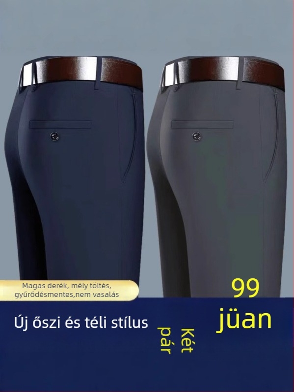 Férfi nadrág, üzleti stílus, egyenes szabás, bambusz rost, poliészter