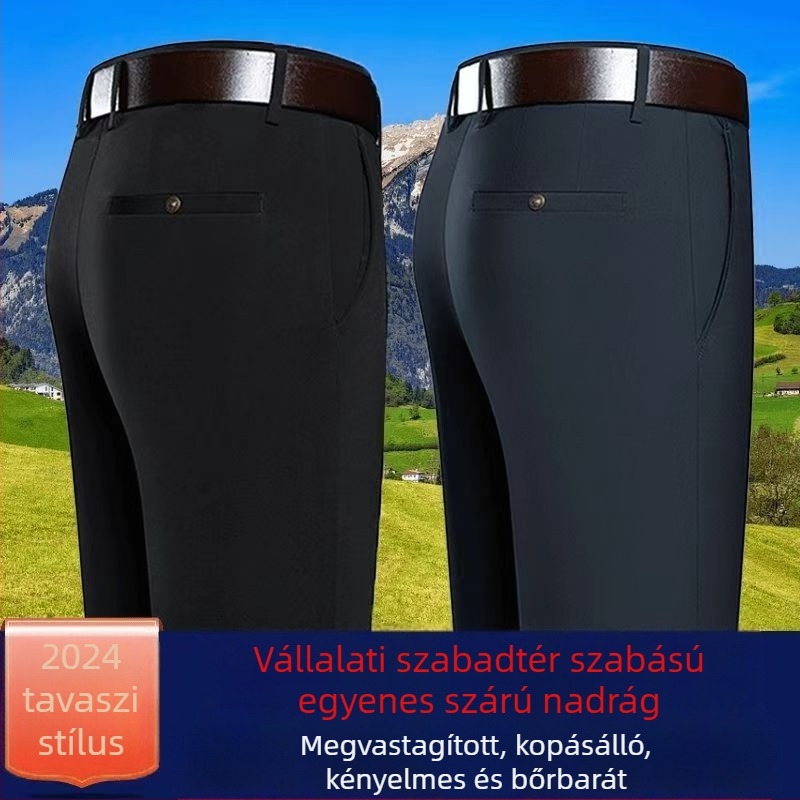 Férfi nadrág, üzleti stílus, egyenes szabás, bambusz rost, poliészter