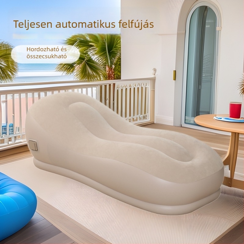 Otthoni használatra készült, egygombos felfújható kanapé, PVC anyag, 0,3 mm vastagság, 2,17 kg súly, testreszabható magáncímkével