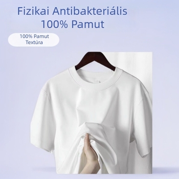 95% pamutból készült póló logónyomással, bő szabású, kerek nyakú, rövid ujjú