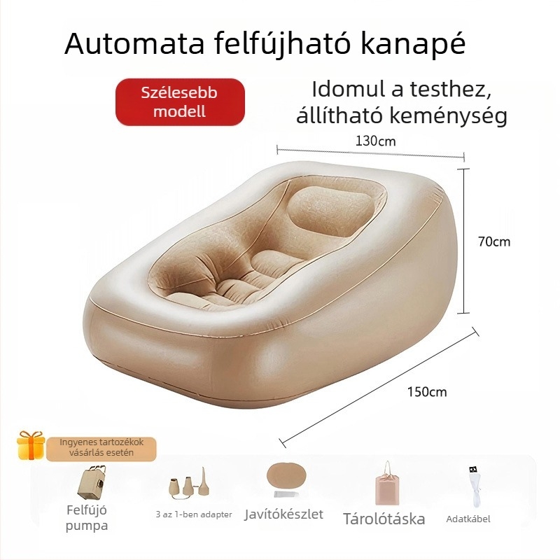 Kültéri automata felfújható kanapé beépített pumpával, hordozható kempingezéshez és otthoni használatra