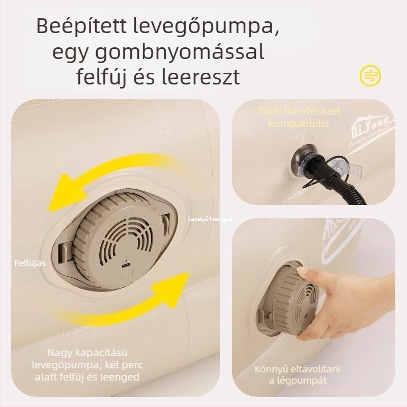 Felfújható matrac kempingezéshez beépített pumpával, 1 réteg, Chunya Spun felület