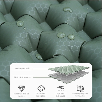 Kültéri felfújható alvómatrac egy személy számára, TPU anyag, 570 g, kézi pumpa