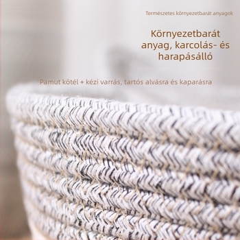 Textil macskaágy integrált karmoló táblával – egész éves használatra, légáteresztő és meleg