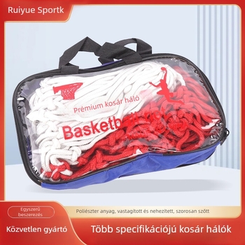 Nylon kosárháló belső és külső használatra, szövött kivitel, 12/13 csatolós dizájn, kosárlabda edzésekhez