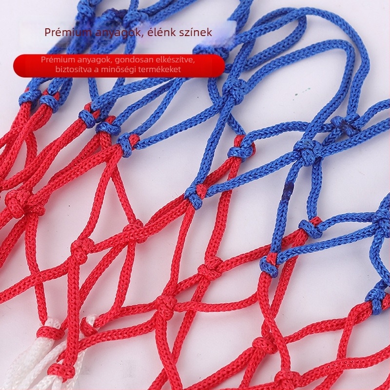 Nylon kosárháló belső és külső használatra, szövött kivitel, 12/13 csatolós dizájn, kosárlabda edzésekhez