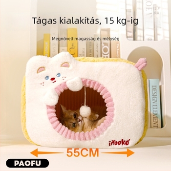 Zárt macskaház téli meleggel, vastagított kivitelben, minden évszakra alkalmas