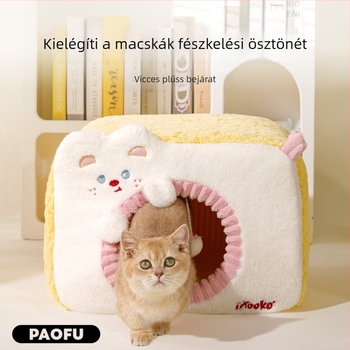 Zárt macskaház téli meleggel, vastagított kivitelben, minden évszakra alkalmas