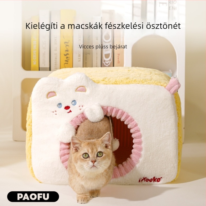 Zárt macskaház téli meleggel, vastagított kivitelben, minden évszakra alkalmas
