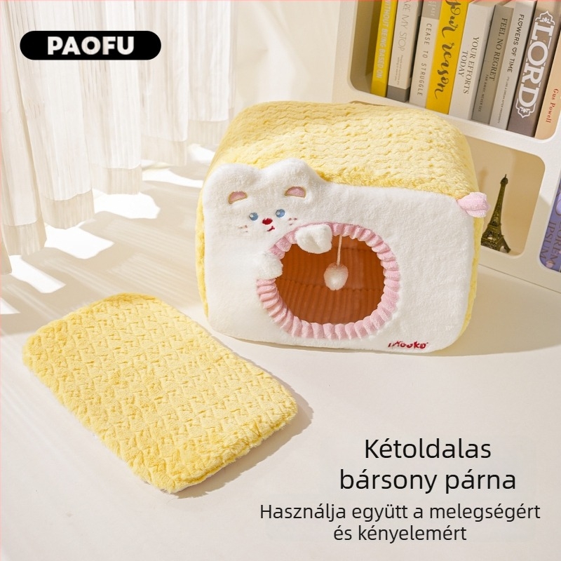 Zárt macskaház téli meleggel, vastagított kivitelben, minden évszakra alkalmas