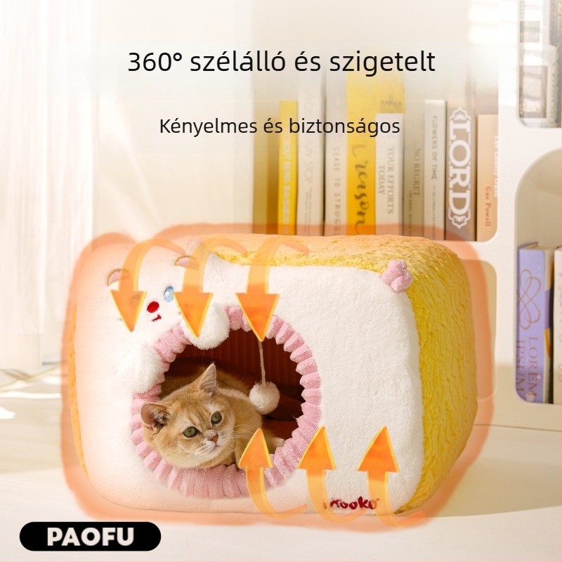 Zárt macskaház téli meleggel, vastagított kivitelben, minden évszakra alkalmas