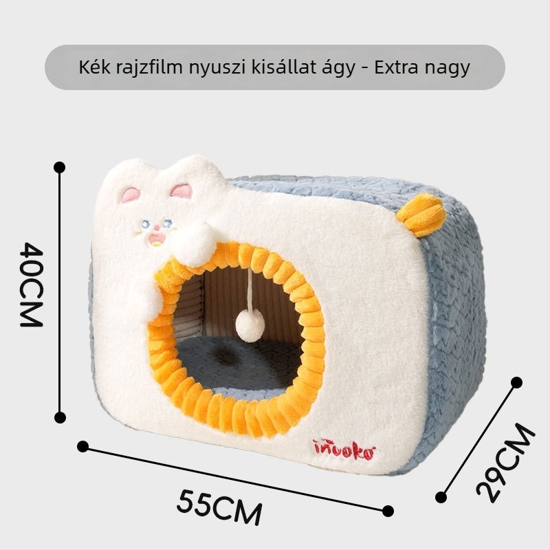 Zárt macskaház téli meleggel, vastagított kivitelben, minden évszakra alkalmas