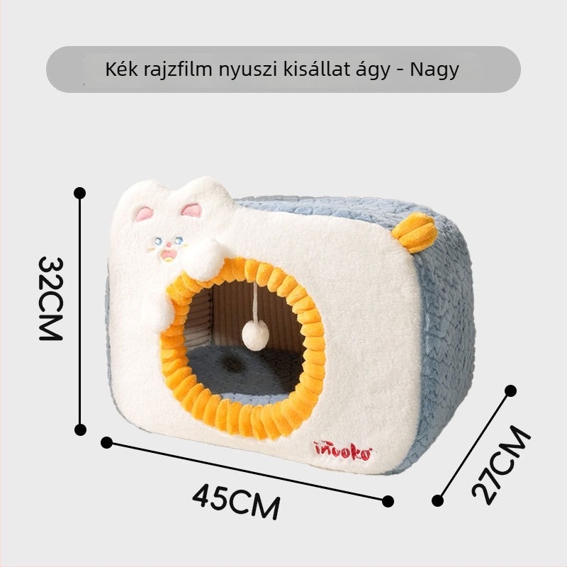 Zárt macskaház téli meleggel, vastagított kivitelben, minden évszakra alkalmas