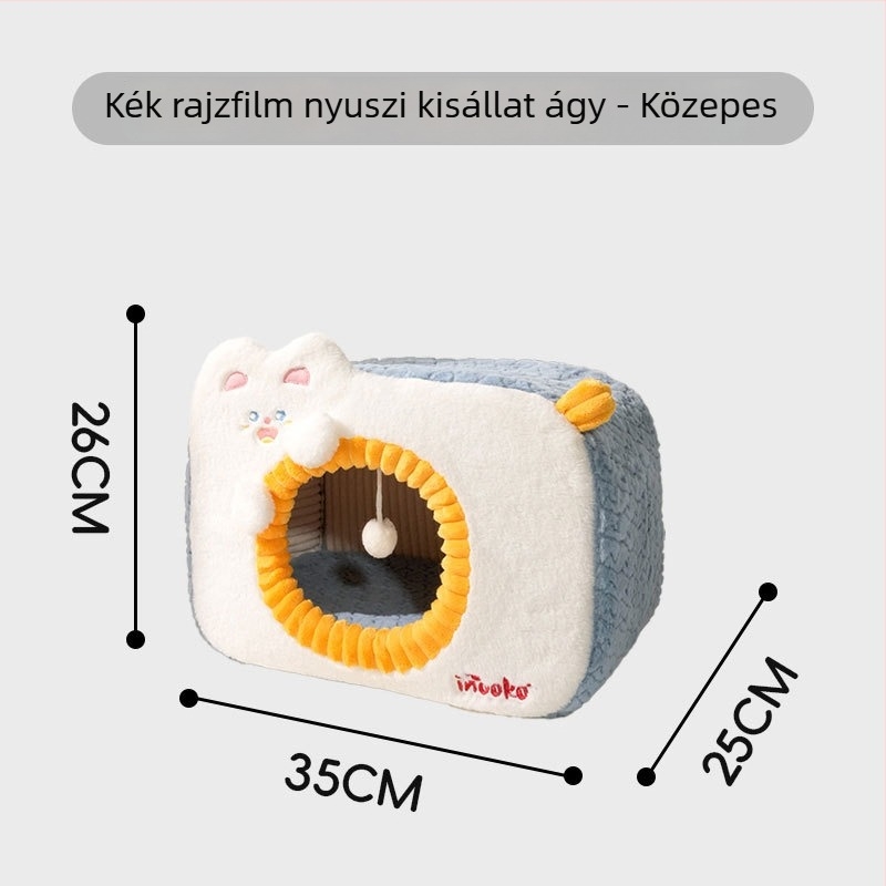 Zárt macskaház téli meleggel, vastagított kivitelben, minden évszakra alkalmas