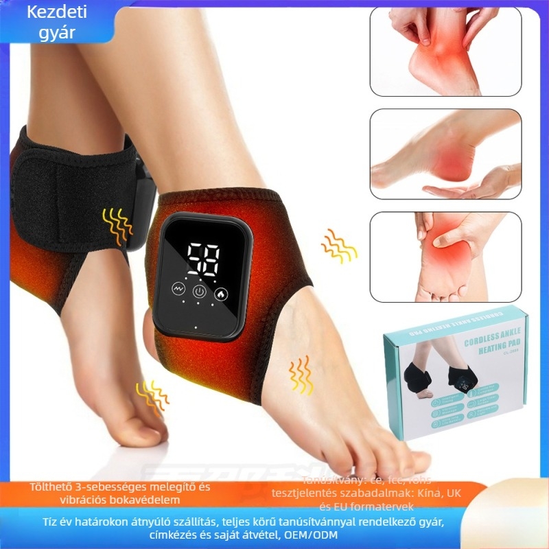 Bokarögzítő masszírozó 3 sebességű vibrációval és 3 sebességű meleg terápiával (általános használat; kosárlabda)