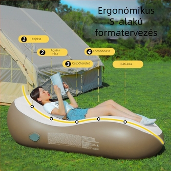Kültéri kempingezéshez felfújható ágy, könnyen hordozható egyfős léggömb matrac automatikus felfújással; súly 2,5 kg, teherbírás 130 kg