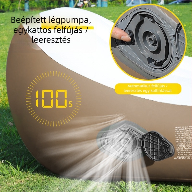 Kültéri kempingezéshez felfújható ágy, könnyen hordozható egyfős léggömb matrac automatikus felfújással; súly 2,5 kg, teherbírás 130 kg