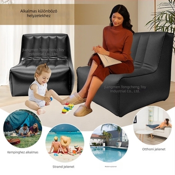 L-alakú felfújható kanapé felnőtteknek - PVC kompozit anyag, 0,55 mm vastagság, 2,1 kg súly, testreszabható, modell Sofa-compound vertical drawstring
