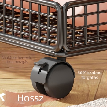 Görgővel ellátott tárolókosár jóga matracokhoz és sportfelszereléshez | Vas-művészeti kivitel, modern minimalista stílus, Modell 2295817683402753024