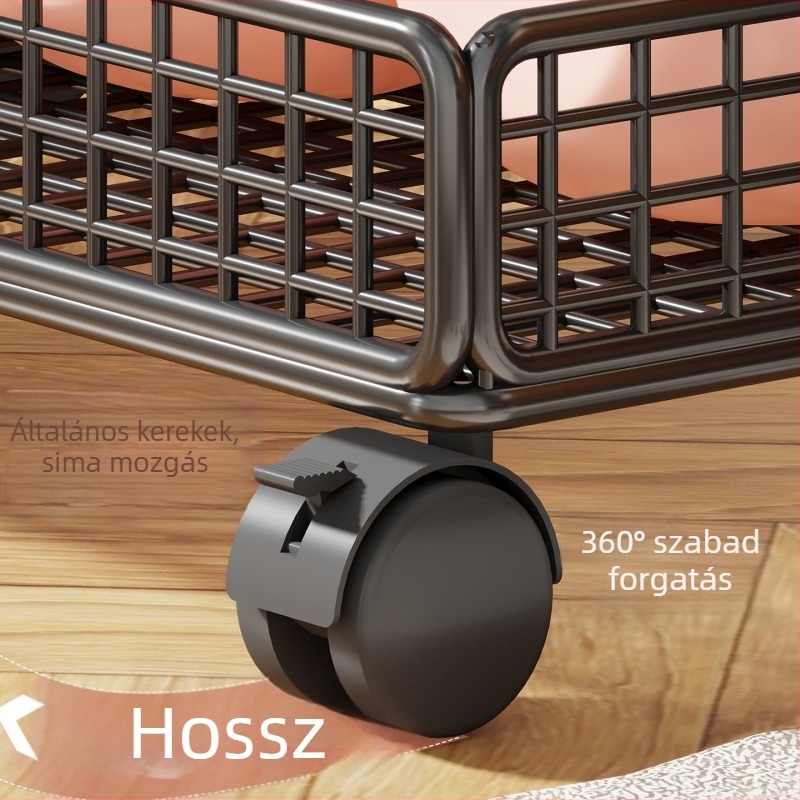 Görgővel ellátott tárolókosár jóga matracokhoz és sportfelszereléshez | Vas-művészeti kivitel, modern minimalista stílus, Modell 2295817683402753024