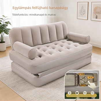 Okadu kültéri felfújható kanapé – flocking anyag, 1–3 személy részére, nettó tömeg 6,2 kg, felfújás elektromos légpumpával