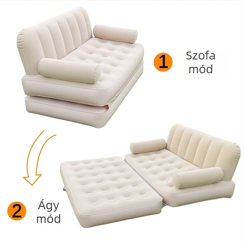 Okadu kültéri felfújható kanapé – flocking anyag, 1–3 személy részére, nettó tömeg 6,2 kg, felfújás elektromos légpumpával