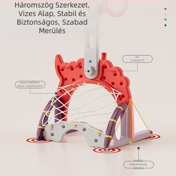 Beltéri állítható kosárlabda keret gyerekeknek – öt az egyben játék, műanyag kivitel, 4–6 éveseknek
