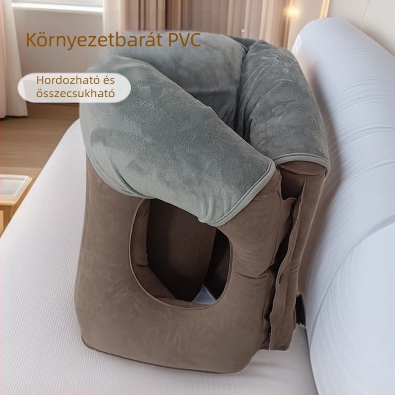 Felfújható nyakpárna, függőleges kialakítás, deréktámasz, PVC anyag, vastagság 400