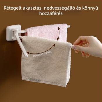 FaSoLa falra szerelt törölközőtartó, forgó fürdőszobai tároló, fúrás nélkül, ABS