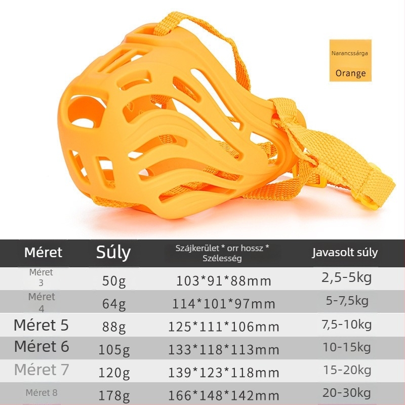 Kutyaszájkosár - műanyag, vízálló, harapás- és ugatás elleni védelem, mindkét méretű kutyáknak