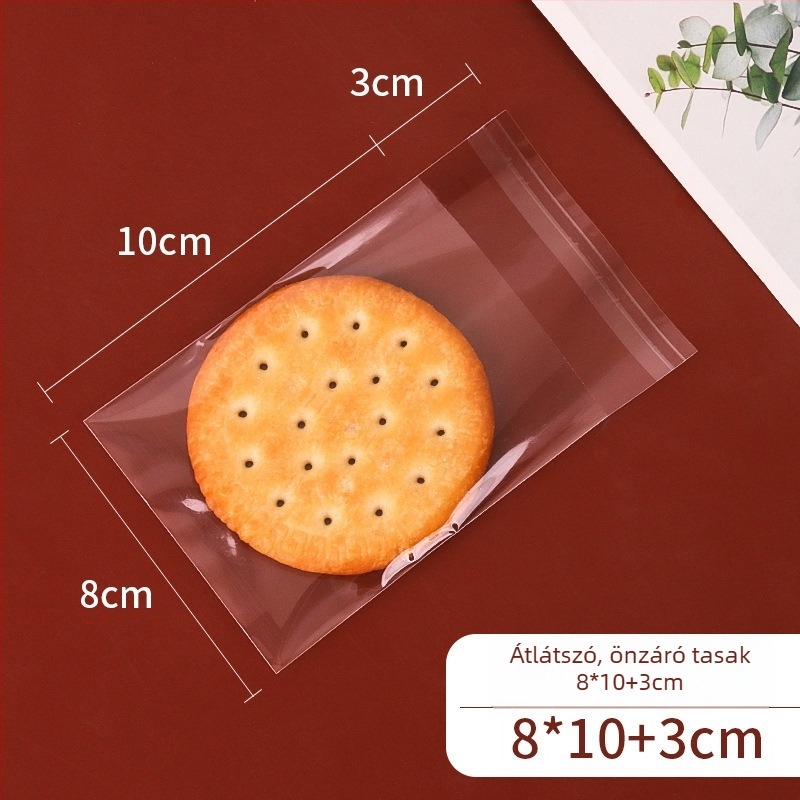 Sütemény csomagoló tasak önzáró ragasztózárattal, matt frosted hópehely dizájn, élelmiszerbiztonsági kompozit anyag
