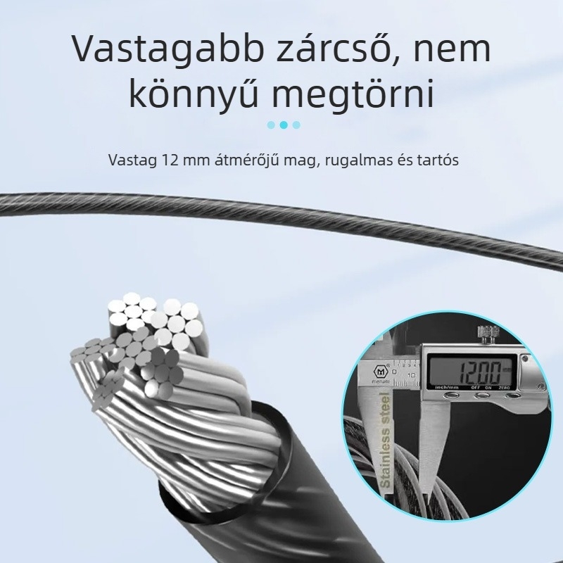 Kerékpárzár jelszavas lopás elleni védelemmel, elektronikus zár, Bluetooth és ujjlenyomat-olvasó, hordozható — Modell Mountain bike lock, Tömeg 272 g, Stílus modern minimalist