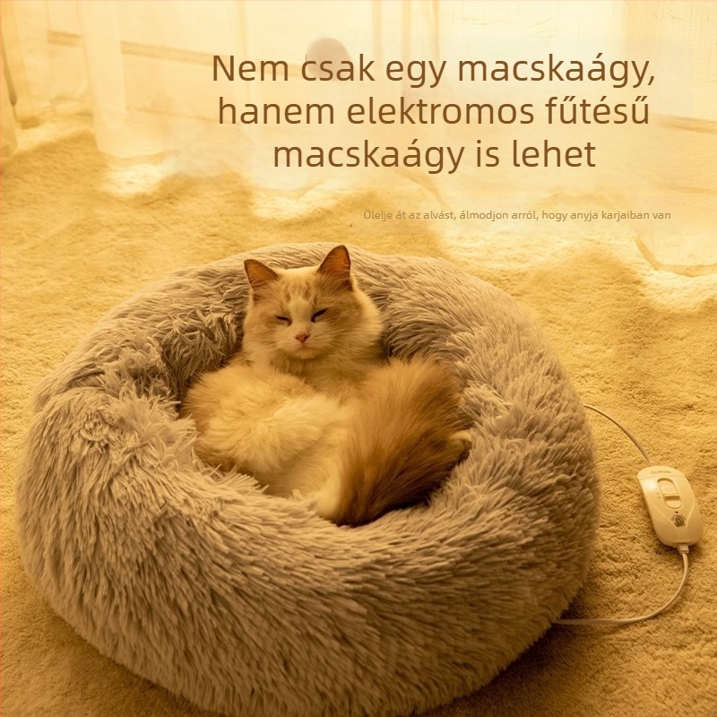 Téli meleg plüssfészek macskáknak és kistestű kutyáknak